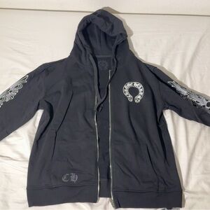 Men's Black Graphic Chromhearts Jacket